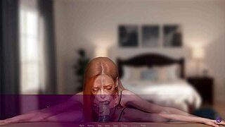 3D cartoon of redhead MILF taking monster cock in blowbang