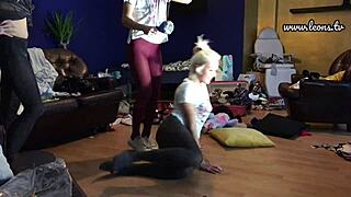 Petite girls try on lingerie, party turns steamy