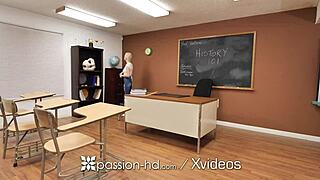 Passion-HD Troublesome Blonde Student Fucks Teacher Doggy-Style for Big Cock Cum in Mouth