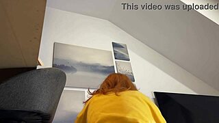 Redhead college girl tries fashion haul, ends up in porn casting