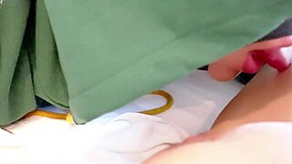 skinny thai maid in cosplay licked and filled with cum in mouth during 69