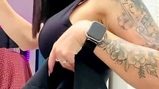 18-Year-Old Exhibitionist Girlfriend Flashes Tight Ass and Tits for Cuckold Boyfriend