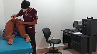 does this doctor fuck the teen's pussy hard?
