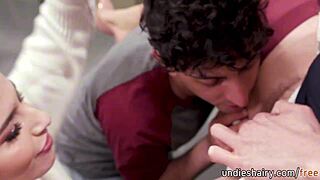 Damn! Busty Blonde Teacher Rachael Cavalli and Chanel Camryn Bang Nick Strokes Hard