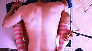 The neighbor stays over and sneaks into the married woman’s room while her husband’s away on business.