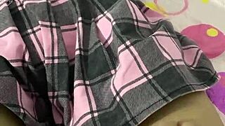 Here's a home video of curvy teen in miniskirt begging master for outdoor anal