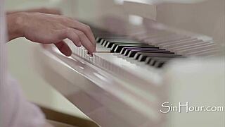 Piano Tutor Seduces Student with Big Boobs for Bach