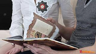 i seduced my college tutor as a teen redhead with shaved pussy