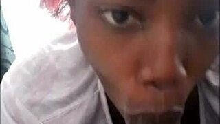 Close up shots of amateur girl sucking and swallowing cum