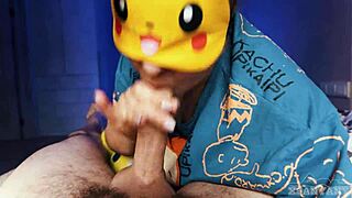 uhh pikachu handjob, plz suck my hard cock, xsanyany