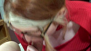 Good student rewarded with teacher's sloppy blowjob in homemade pov
