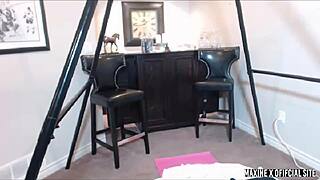 Wow, check out Maxine X in college uniform drilling her Asian pussy!