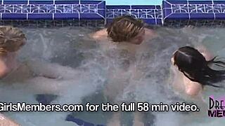 Girls Playing Naked at Our Spring Break Party House by the Pool