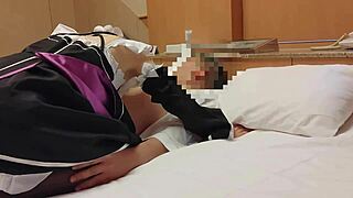 uhh, cute asian maid rem in cosplay gets bent over for creampie... so juicy!