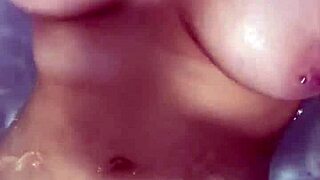 british girl bathes solo in shower pov