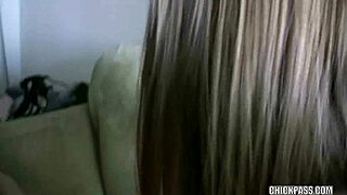 blonde cutie soleil plays with her dildo before sucking a hard cock in dorm