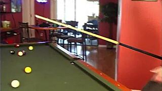My step sister turns pool hall slut with blowbang facial