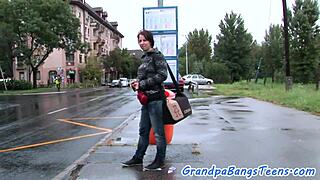 Big-tit Euro babe bangs grandpa in wild doggystyle romp