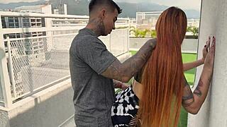 muscular coach fucks student outdoors with huge tits and ass