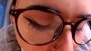 Wow! Neon-haired doll in glasses gets anal lesson and cum inside!