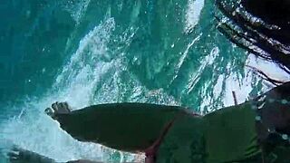 Skinny Teen Shows Huge Toy and Blowjob Fun