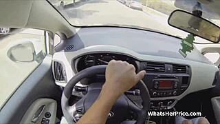 Picking up short-haired blonde for outdoor doggystyle action