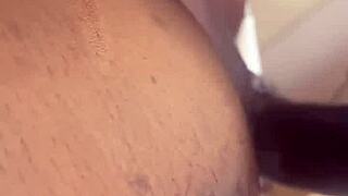 Sneak peek of BBC toy penetrating tight white pussy in dorm