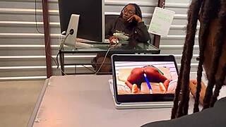 Student sucks big cock in class!