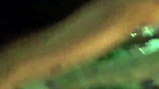 After the party, young babe caught on street couldn’t resist opening legs.