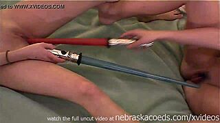 Man, watch real step sisters mess with fetish pussy insertions in public!