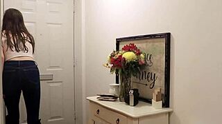 Naughty college student bent over for rough spanking by hot milf