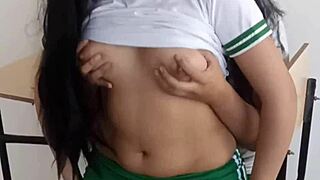 Fuck me now, classroom’s empty, schoolgirl drilled without condom. 18yo already wild in real homemade vid 😈