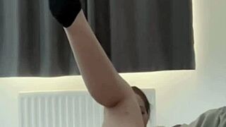 Horny British Girl Plays Solo with Toy on Webcam