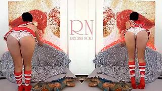 I love teasing in my sexy school uniform with a striptease and big iguana toy!