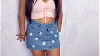 sol, this sexy virgin latina, rocks miniskirts and high heels for me