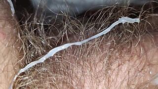 I woke up so damn horny, jerked off my big load with a messy morning cumshot.