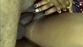 Man, this African teen gets slammed hard and filled with cum in her tight pussy