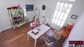 Cheerleader Caught by Coach Skipping Panties Under Her Uniform During Practice