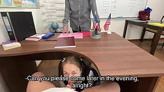 sucked the teacher's dick and let him cum inside