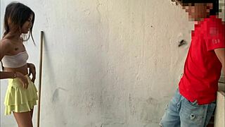 Hot Morning with Colombian Stepsister in Skirt Begging for Hard Action