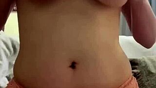 Amateur with Pierced Tits Stuffs Panties in Wet Pussy