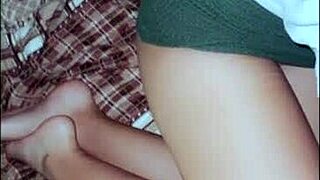 i caught my mexican stepsister watching tv and ate her out in the room, her big ass was amazing in this homemade video