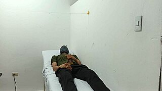 I'm such a kinky doctor, stroking my cock hard in the hospital office while at work. Pure thrill!