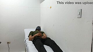 I'm such a kinky doctor, stroking my cock hard in the hospital office while at work. Pure thrill!