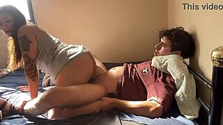 Wow, college classmate bent over at my house for homework!