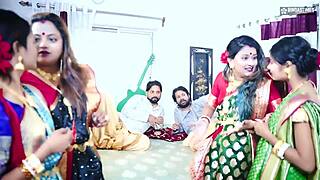 Hindi gangbang audio: Desi tharki share four wives