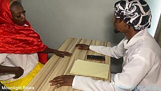 ebony petite student lures teacher into steamy sex before christmas break