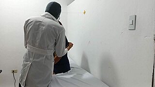 I'm such a kinky doctor, stroking my cock hard in the hospital office while at work. Pure thrill!