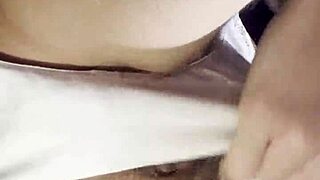 Hot brunette student masturbates and cums after studying