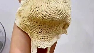 unboxing a beautiful asian product in the bedroom